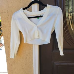 White Cropped Cardigan